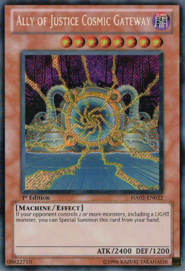 Ally of Justice Cosmic Gateway [HA02-EN022] Secret Rare - PCA Designer Toys