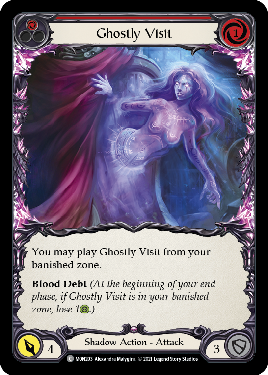 Ghostly Visit (Red) [MON203-RF] (Monarch)  1st Edition Rainbow Foil - PCA Designer Toys