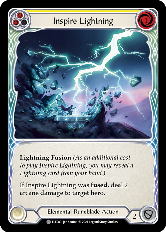 Inspire Lightning (Yellow) [ELE089] (Tales of Aria)  1st Edition Rainbow Foil - PCA Designer Toys