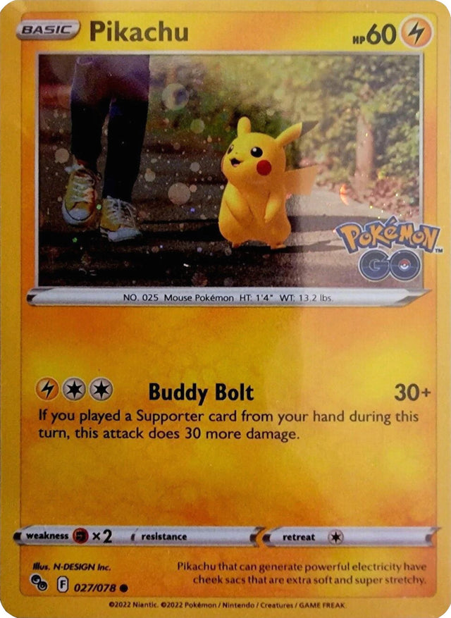Pikachu (027/078) (Cosmos Holo) [Pokémon GO] - PCA Designer Toys