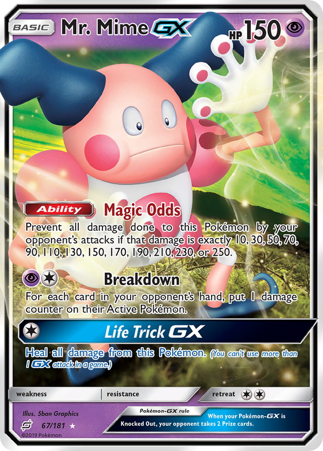 Mr. Mime GX (67/181) [Sun & Moon: Team Up] - PCA Designer Toys