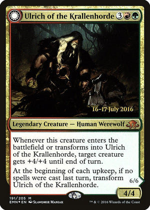 Ulrich of the Krallenhorde // Ulrich, Uncontested Alpha [Eldritch Moon Prerelease Promos] - PCA Designer Toys