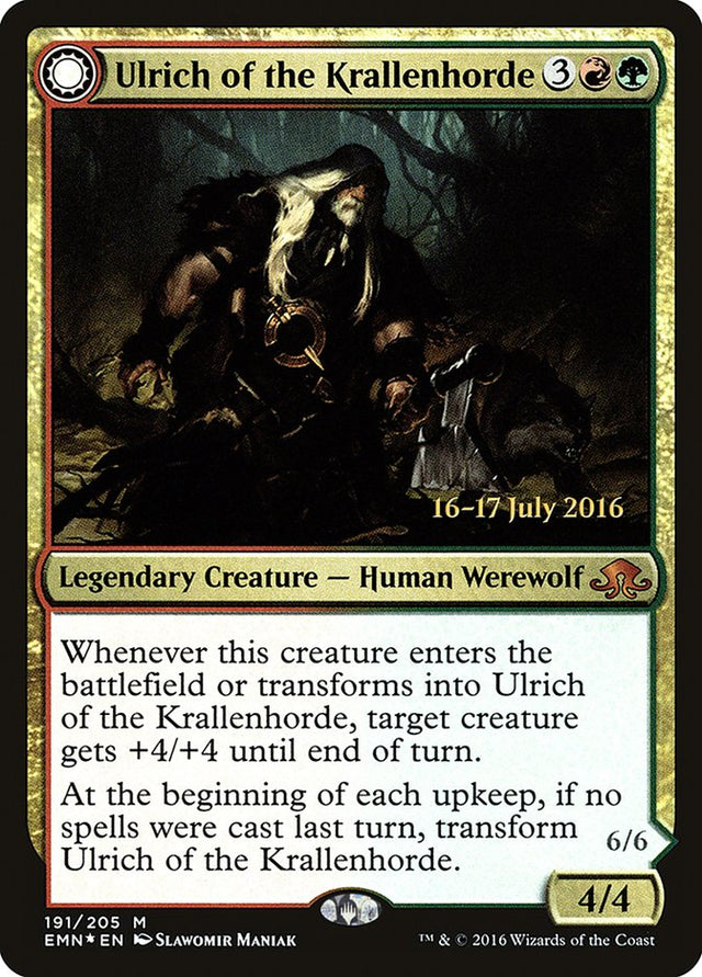 Ulrich of the Krallenhorde // Ulrich, Uncontested Alpha [Eldritch Moon Prerelease Promos] - PCA Designer Toys