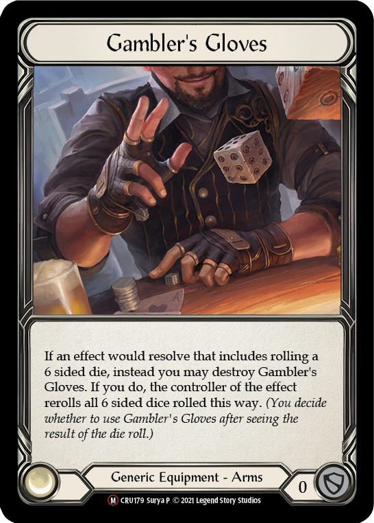 Gambler's Gloves [U-CRU179] (Crucible of War Unlimited)  Unlimited Rainbow Foil - PCA Designer Toys