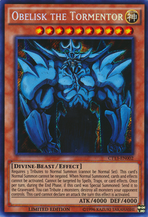 Obelisk the Tormentor [CT13-EN002] Secret Rare - PCA Designer Toys