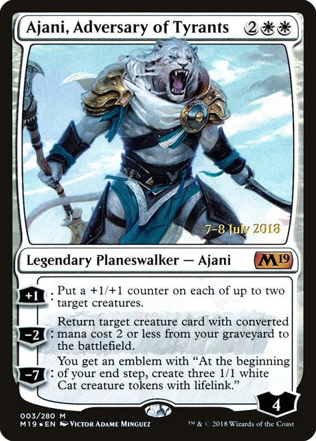 Ajani, Adversary of Tyrants [Core Set 2019 Prerelease Promos] - PCA Designer Toys