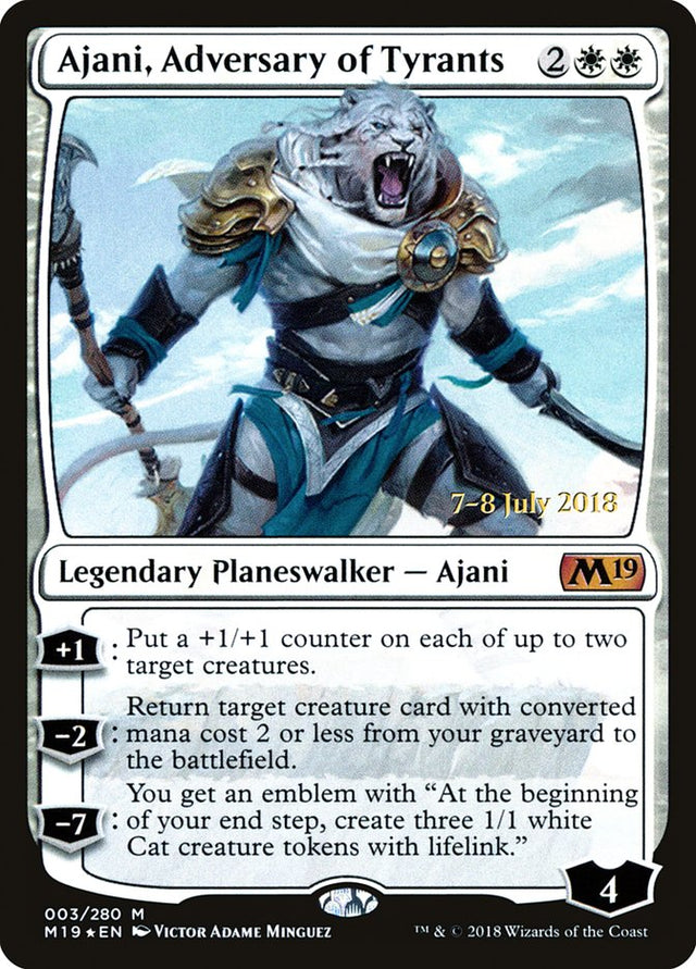 Ajani, Adversary of Tyrants [Core Set 2019 Prerelease Promos] - PCA Designer Toys