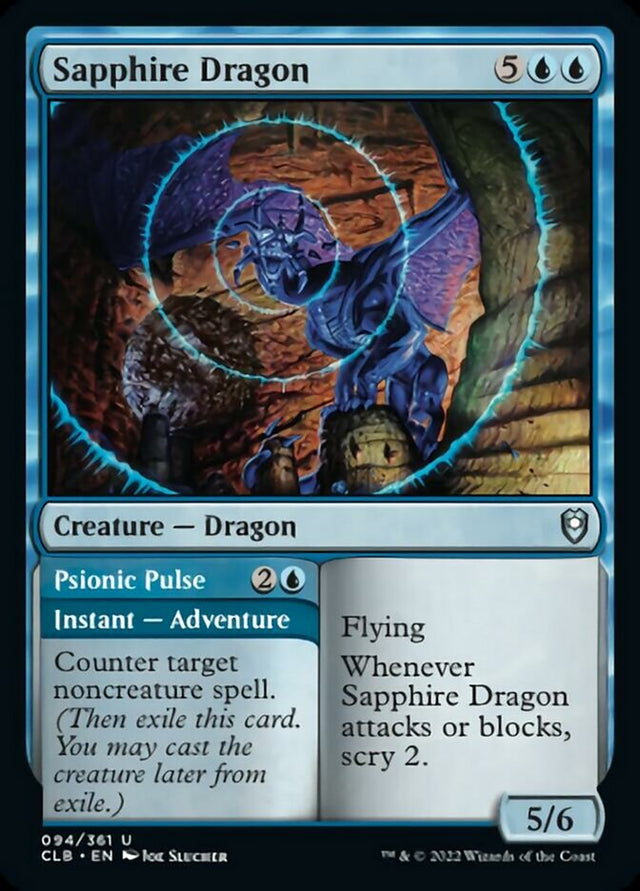 Sapphire Dragon // Psionic Pulse [Commander Legends: Battle for Baldur's Gate] - PCA Designer Toys