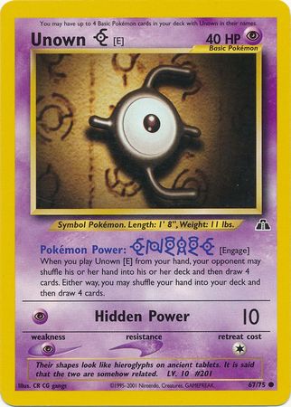 Unown [E] (67/75) [Neo Discovery Unlimited] - PCA Designer Toys