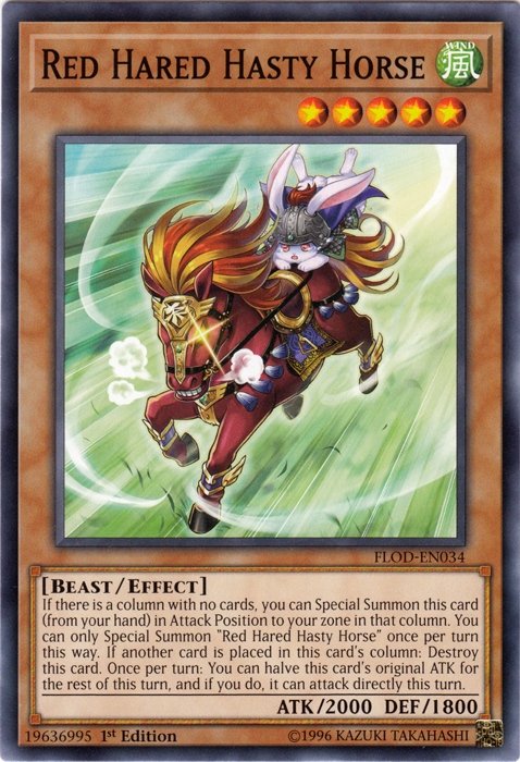 Red Hared Hasty Horse [FLOD-EN034] Short Print - PCA Designer Toys