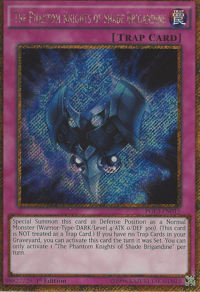 The Phantom Knights of Shade Brigandine [PGL3-EN015] Gold Secret Rare - PCA Designer Toys