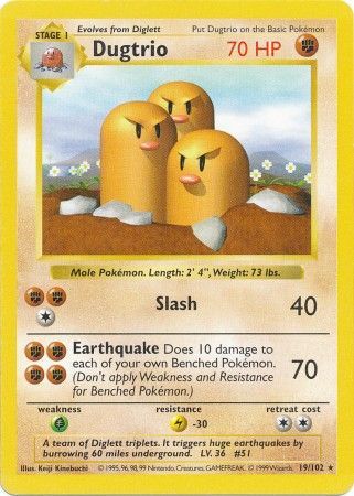 Dugtrio (19/102) [Base Set Shadowless Unlimited] - PCA Designer Toys