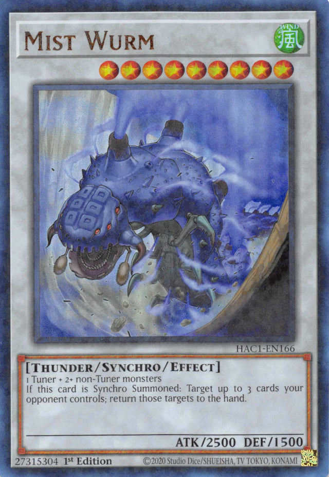 Mist Wurm (Duel Terminal) [HAC1-EN166] Parallel Rare - PCA Designer Toys