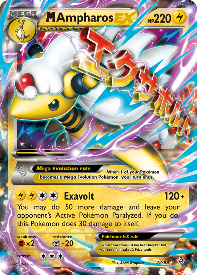 M Ampharos EX (28/98) [XY: Ancient Origins] - PCA Designer Toys