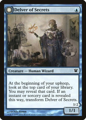 Delver of Secrets // Insectile Aberration [Innistrad] - PCA Designer Toys