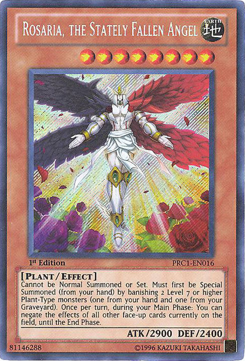 Rosaria, the Stately Fallen Angel [PRC1-EN016] Secret Rare - PCA Designer Toys