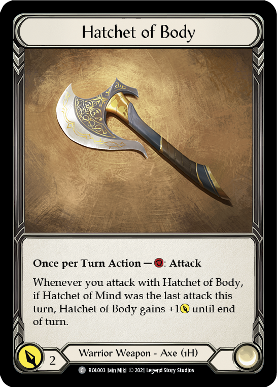 Hatchet of Body [BOL003] (Monarch Boltyn Blitz Deck) - PCA Designer Toys