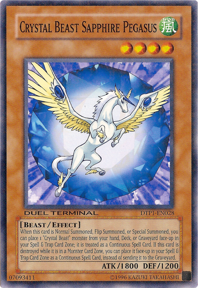 Crystal Beast Sapphire Pegasus [DTP1-EN028] Common - PCA Designer Toys