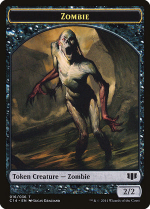 Horror // Zombie (016/036) Double-sided Token [Commander 2014 Tokens] - PCA Designer Toys