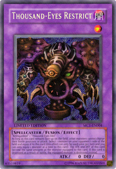 Thousand-Eyes Restrict [MC1-EN004] Secret Rare - PCA Designer Toys