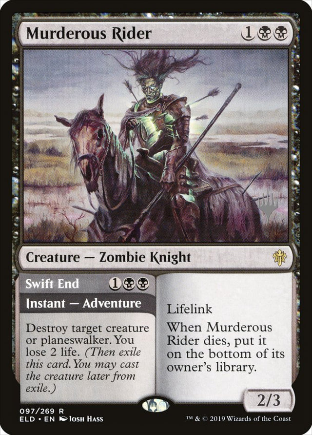 Murderous Rider // Swift End (Promo Pack) [Throne of Eldraine Promos] - PCA Designer Toys
