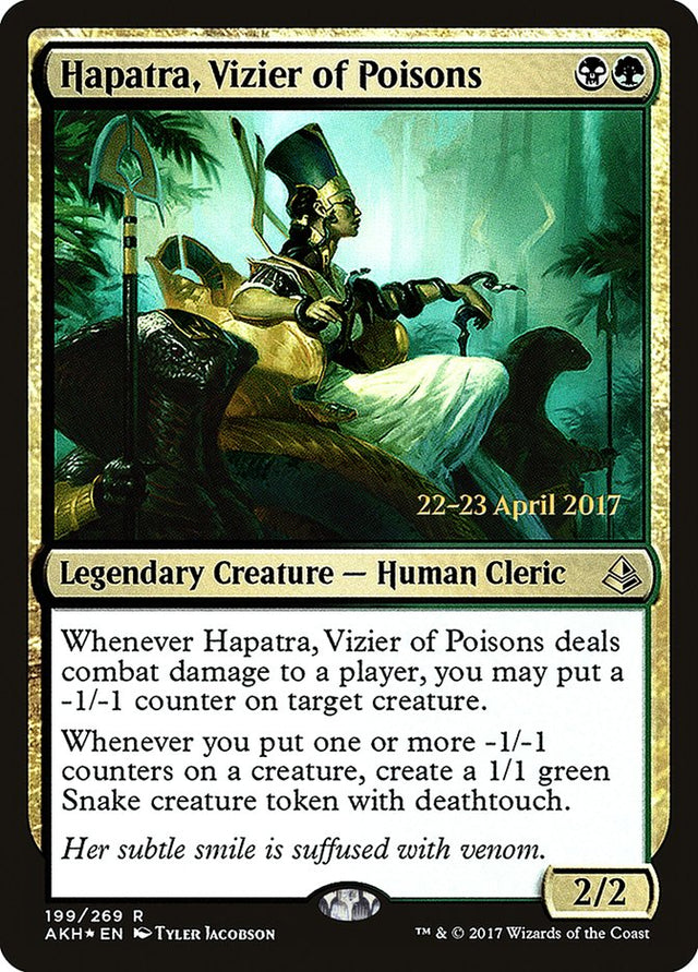 Hapatra, Vizier of Poisons [Amonkhet Prerelease Promos] - PCA Designer Toys