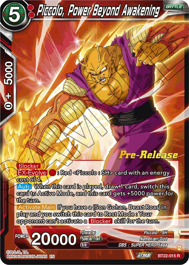 Piccolo, Power Beyond Awakening (BT22-015) [Critical Blow Prerelease Promos] - PCA Designer Toys
