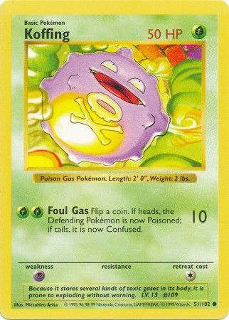 Koffing (51/102) [Base Set Shadowless Unlimited] - PCA Designer Toys