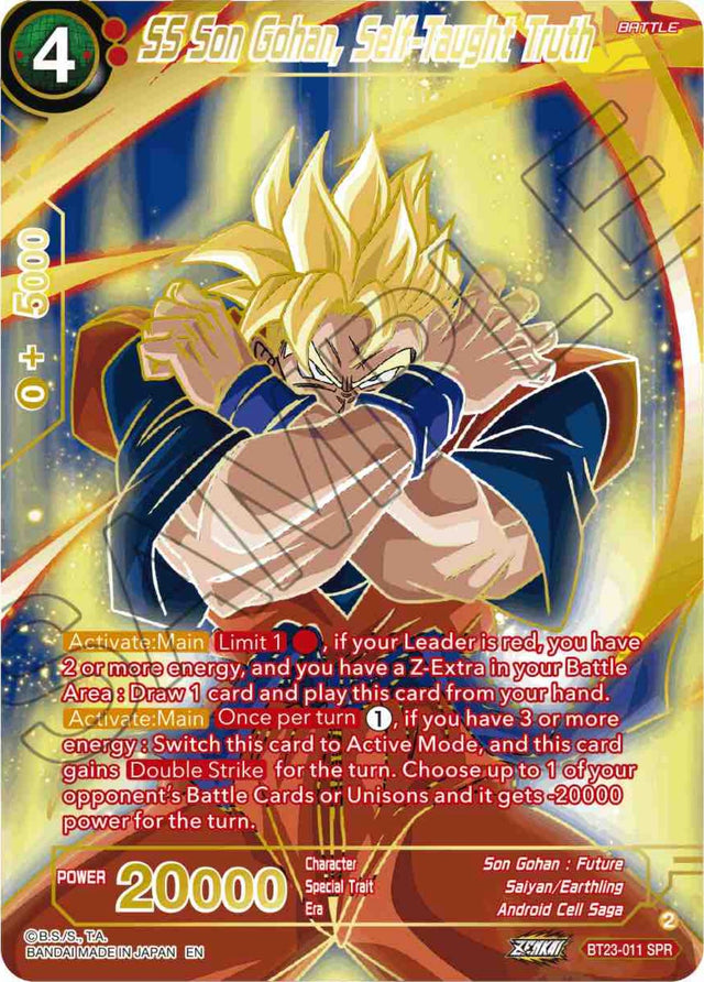 SS Son Gohan, Self-Taught Truth (SPR) (BT23-011) [Perfect Combination] - PCA Designer Toys