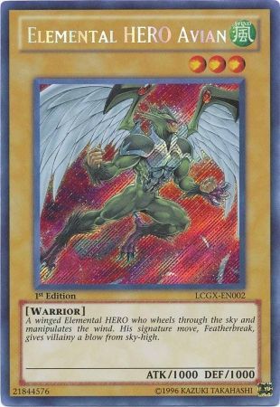 Elemental HERO Avian (Alternate Art) [LCGX-EN002] Secret Rare - PCA Designer Toys