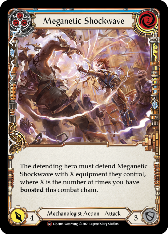 Meganetic Shockwave [U-CRU103] (Crucible of War Unlimited)  Unlimited Rainbow Foil - PCA Designer Toys