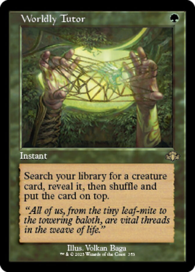 Worldly Tutor (Retro) [Dominaria Remastered] - PCA Designer Toys