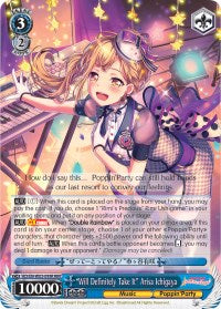 "Will Definitely Take It" Arisa Ichigaya (BD/EN-W03-099R RRR) [BanG Dream! Girls Band Party! MULTI LIVE]