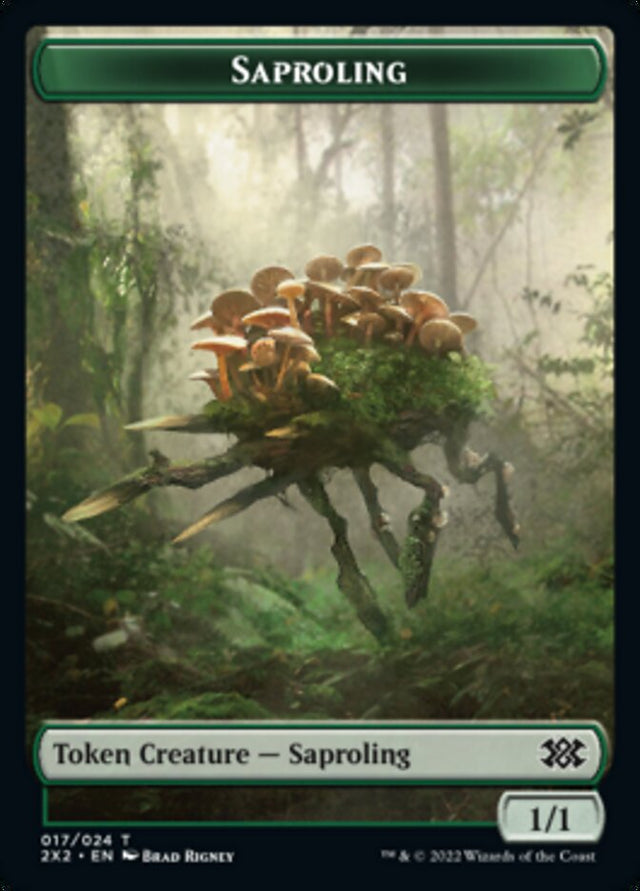 Saproling // Spirit (008) Double-sided Token [Double Masters 2022 Tokens] - PCA Designer Toys
