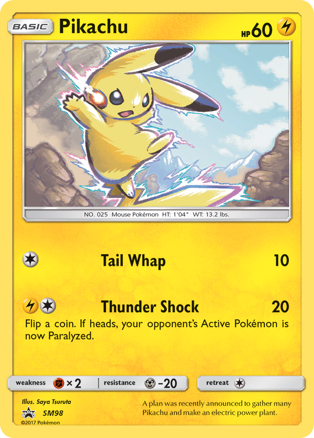Pikachu (SM98) [Sun & Moon: Black Star Promos] - PCA Designer Toys