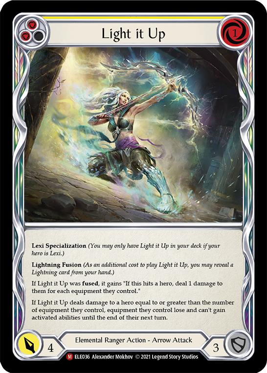 Light it Up [ELE036] (Tales of Aria)  1st Edition Rainbow Foil - PCA Designer Toys