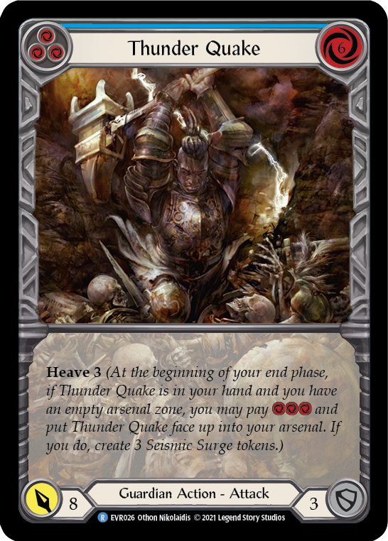 Thunder Quake (Blue) [EVR026] (Everfest)  1st Edition Extended Art Rainbow Foil - PCA Designer Toys