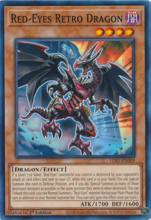 Red-Eyes Retro Dragon [LDS1-EN009] Common - PCA Designer Toys
