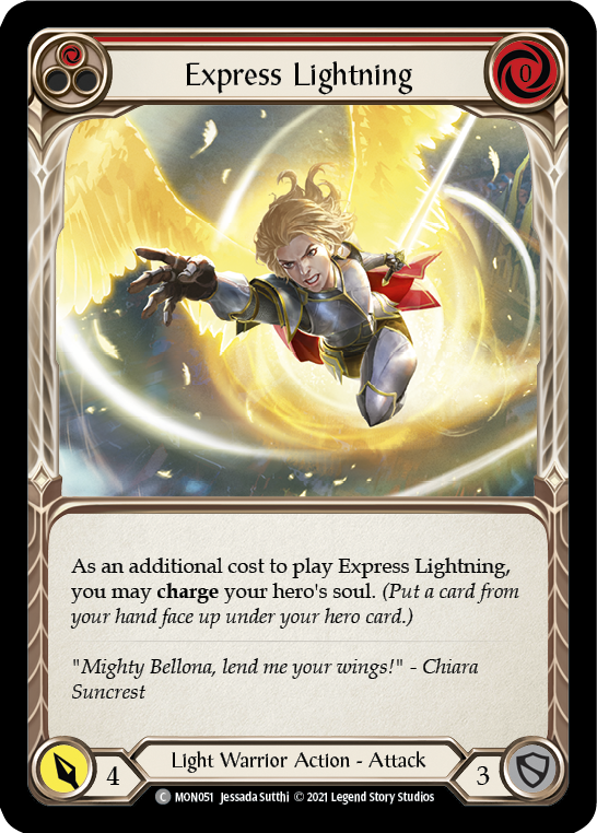 Express Lightning (Red) [MON051-RF] (Monarch)  1st Edition Rainbow Foil - PCA Designer Toys