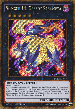 Number 14: Greedy Sarameya [PGL2-EN017] Gold Secret Rare - PCA Designer Toys