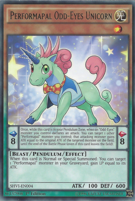 Performapal Odd-Eyes Unicorn [SHVI-EN004] Rare - PCA Designer Toys