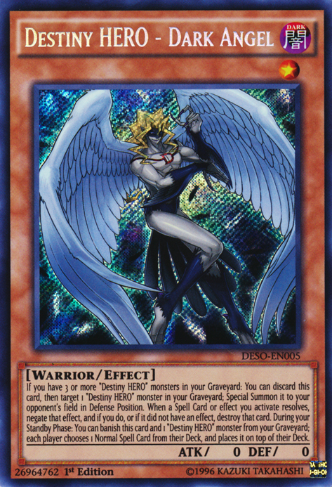 Destiny HERO - Dark Angel [DESO-EN005] Secret Rare - PCA Designer Toys