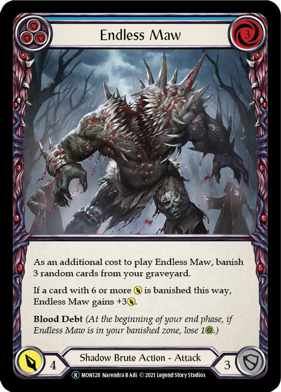 Endless Maw (Blue) [U-MON128-RF] (Monarch Unlimited)  Unlimited Rainbow Foil - PCA Designer Toys