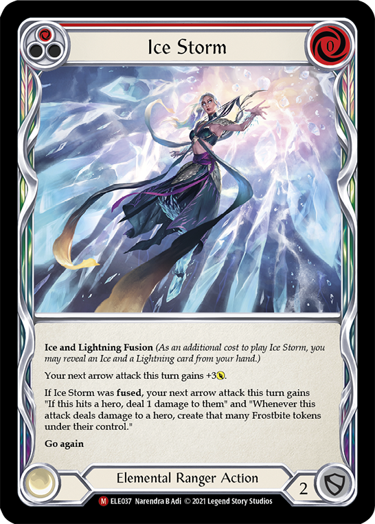 Ice Storm [ELE037] (Tales of Aria)  1st Edition Rainbow Foil - PCA Designer Toys