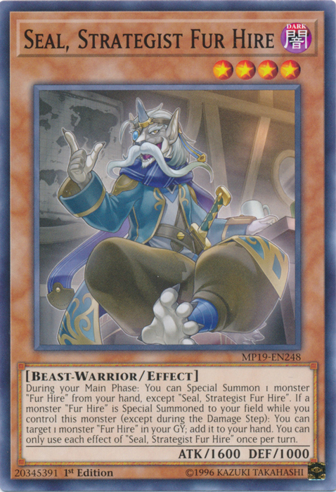 Seal, Strategist Fur Hire [MP19-EN248] Common - PCA Designer Toys