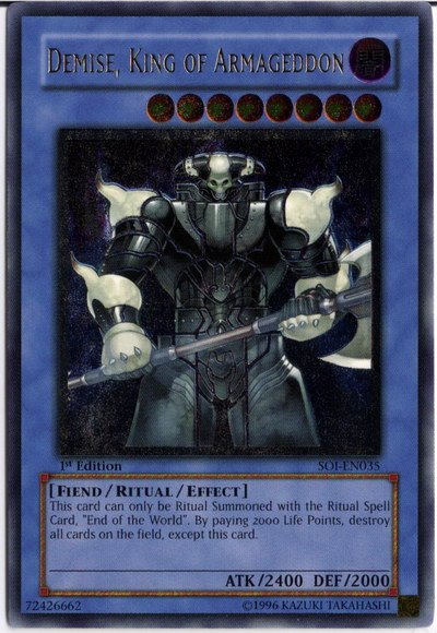 Demise, King of Armageddon (UTR) [SOI-EN035] Ultimate Rare - PCA Designer Toys