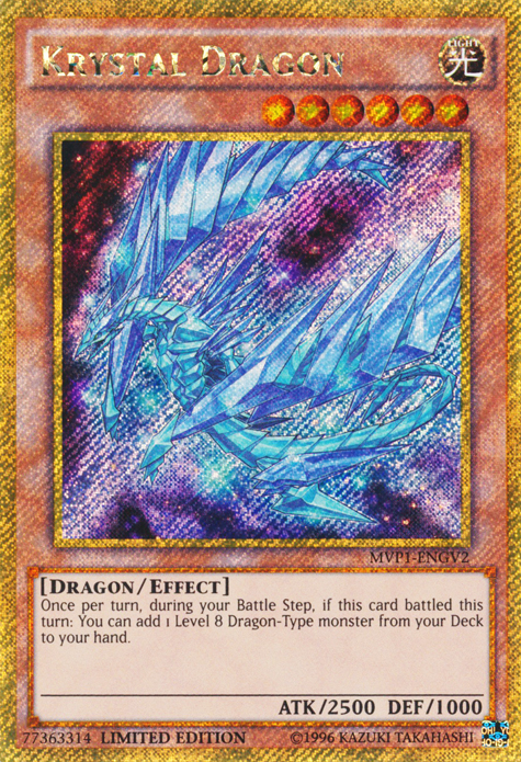 Krystal Dragon [MVP1-ENGV2] Gold Secret Rare - PCA Designer Toys