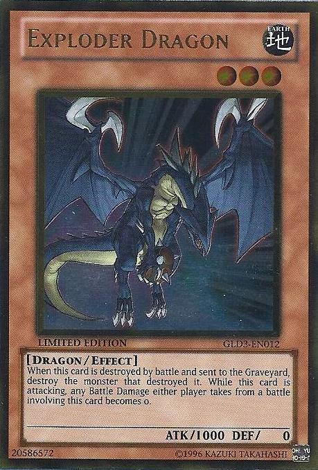 Exploder Dragon [GLD3-EN012] Gold Rare - PCA Designer Toys