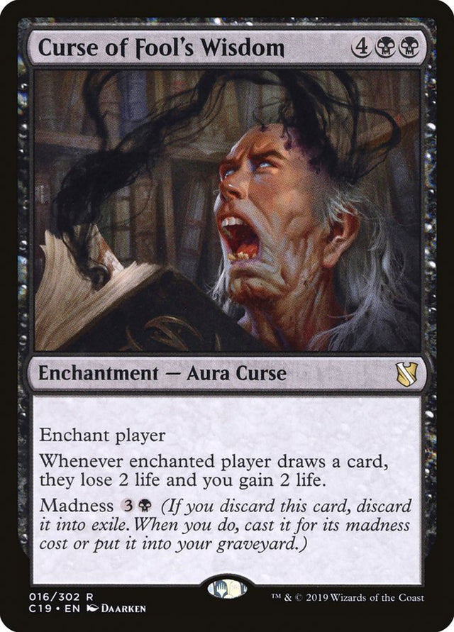 Curse of Fool's Wisdom [Commander 2019] - PCA Designer Toys