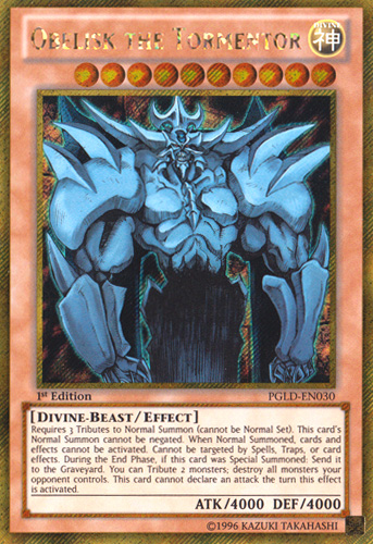 Obelisk the Tormentor [PGLD-EN030] Gold Secret Rare - PCA Designer Toys